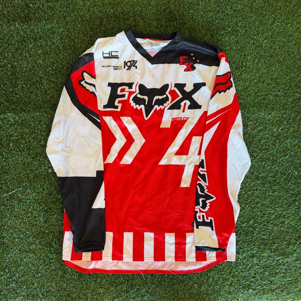 Fox Moto Co. Red and Black Men's Jersey XL